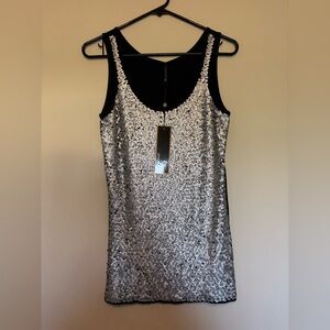 Soya Concept Sparkling Silver Sequin Tank Top